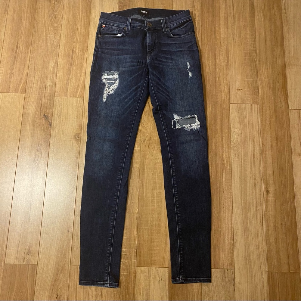 Hudson ripped jeans.